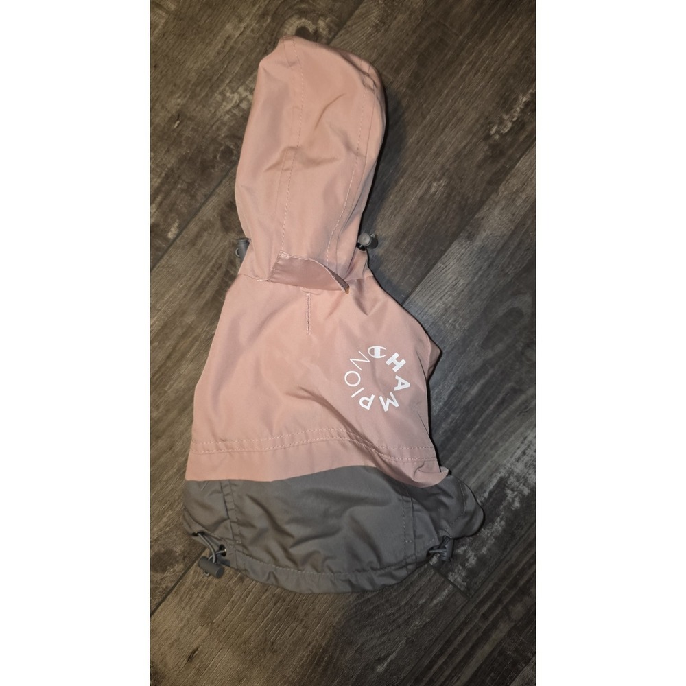 Champion Pink and Gray Water Resistant Raincoat Pet stadium Jacket Dog's Size XS